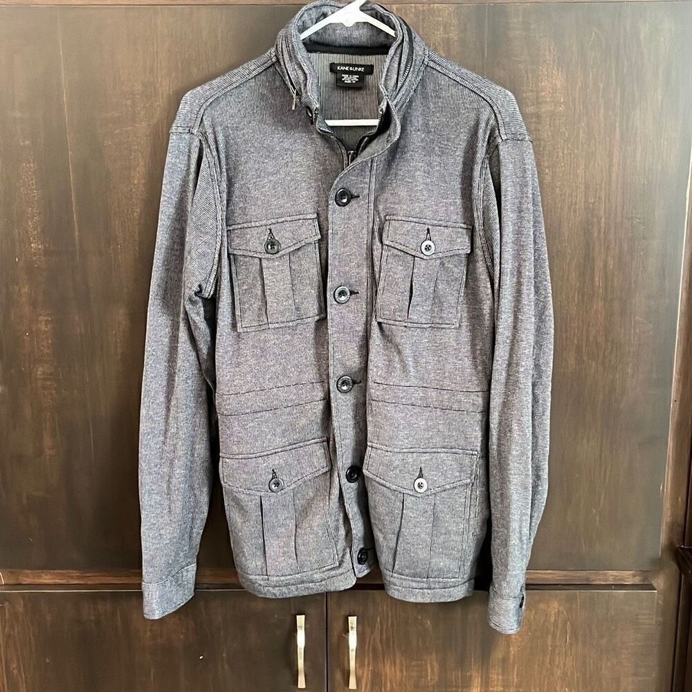 Kane & Unke Navy Blue Utility Jacket Size Medium